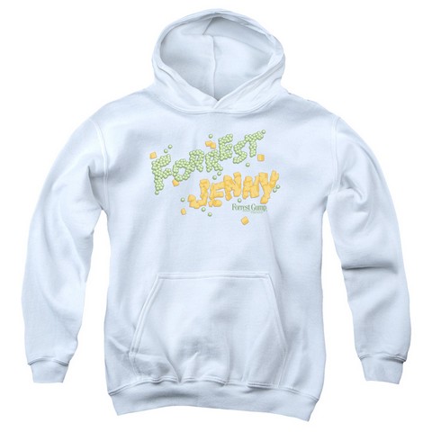 Forrest Gump-Peas And Carrots Youth Pull-Over Hoodie- White - Large