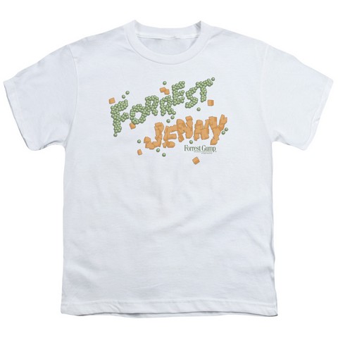 Forrest Gump-Peas And Carrots Short Sleeve Youth 18-1 Tee- White - Small