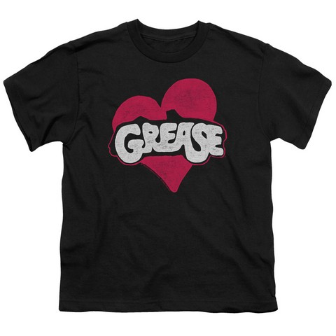 Grease-Heart Short Sleeve Youth 18-1 Tee- Black - Medium