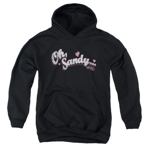 Grease-Oh Sandy Youth Pull-Over Hoodie- Black - Large