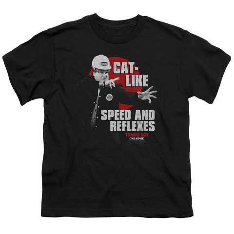 Tommy Boy-Cat Like Short Sleeve Youth 18-1 Tee- Black - Medium