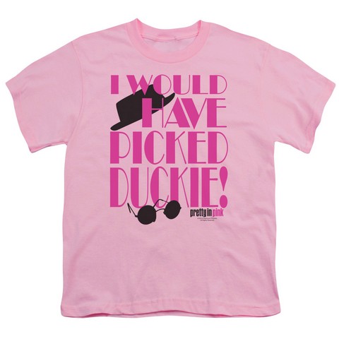 Pretty In Pink-Picked Duckie Short Sleeve Youth 18-1 Tee- Pink - Medium
