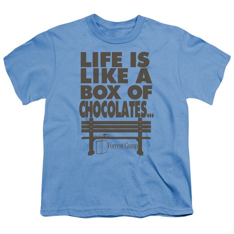 Forrest Gump-Life Short Sleeve Youth 18-1 Tee - Carolina Blue - Medium