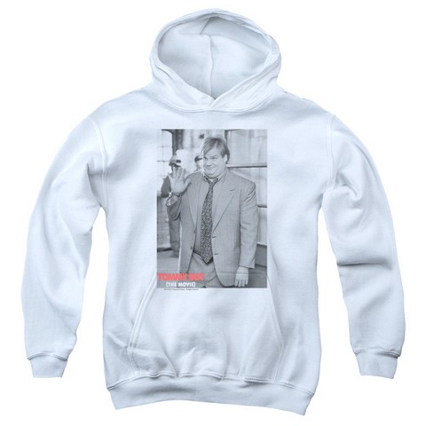 Tommy Boy-Square Youth Pull-Over Hoodie- White - Small