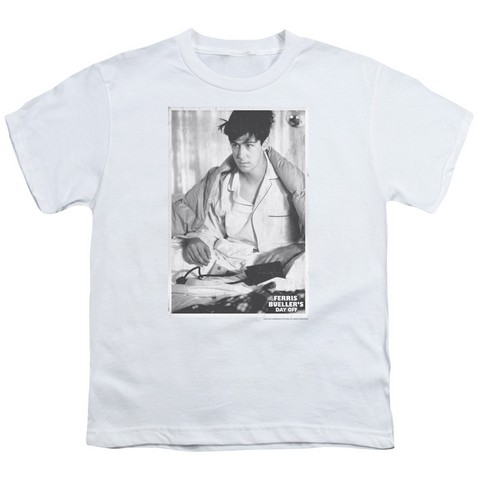 Ferris Bueller-Cameron Short Sleeve Youth 18-1 Tee, White - Small