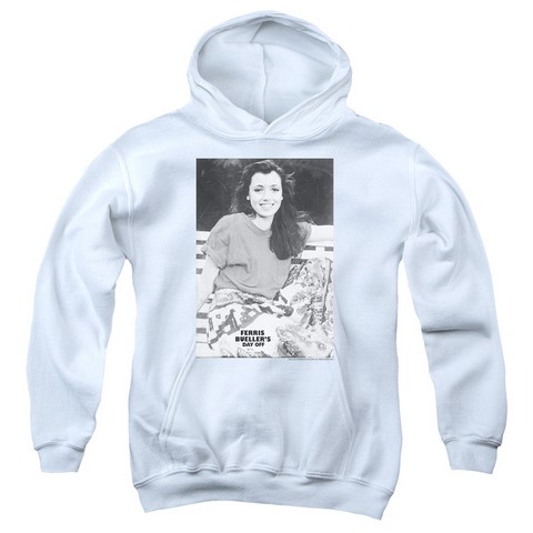 Ferris Bueller-Sloane Youth Pull-Over Hoodie- White - Medium