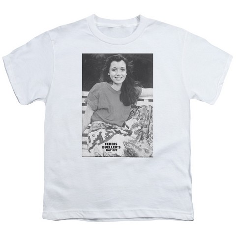 Ferris Bueller-Sloane Short Sleeve Youth 18-1 Tee- White - Large