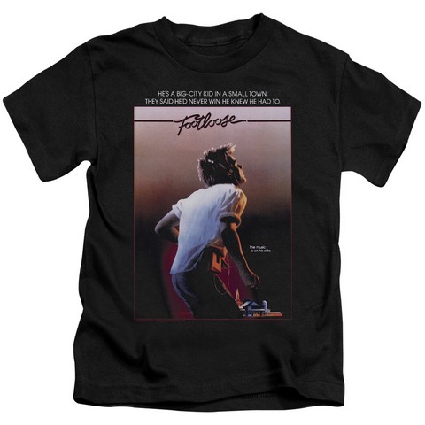 Footloose-Poster Short Sleeve Juvenile 18-1 Tee- Black - Medium 5-6