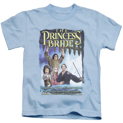Princess Bride-Alt Poster Short Sleeve Juvenile 18-1 Tee- Light Blue - Medium 5-6