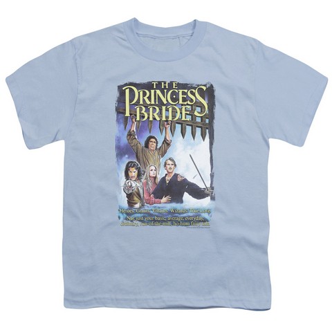 Princess Bride-Alt Poster Short Sleeve Youth 18-1 Tee- Light Blue - Small