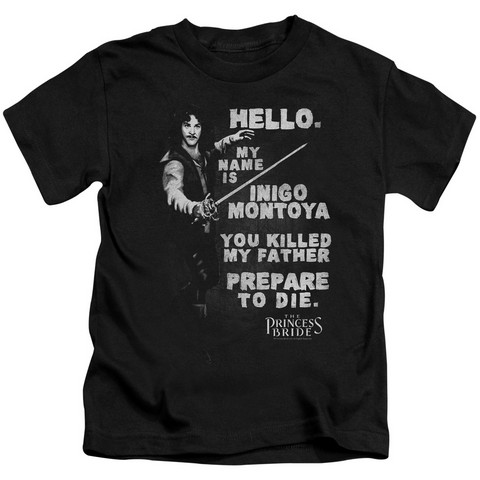 Princess Bride-Hello Again Short Sleeve Juvenile 18-1 Tee- Black - Medium 5-6