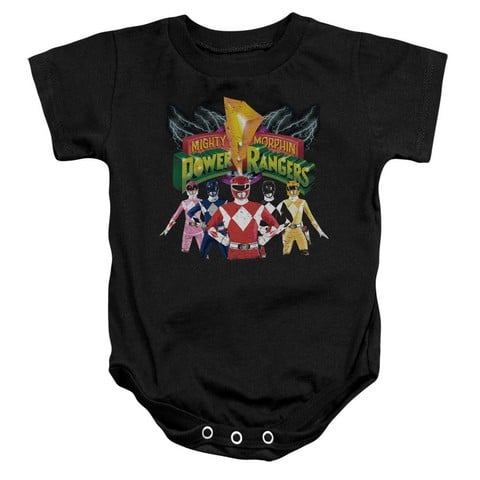 Power Rangers-Rangers Unite Infant Snapsuit- Black - Medium 12 Months