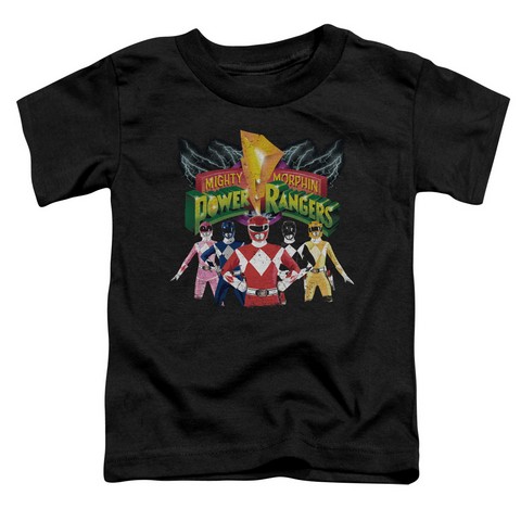 Power Rangers-Rangers Unite Short Sleeve Toddler Tee- Black - Medium 3T