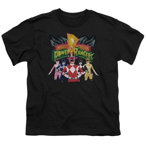Power Rangers-Rangers Unite Short Sleeve Youth 18-1 Tee- Black - Medium