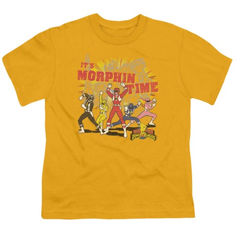 Power Rangers-Morphin Time Short Sleeve Youth 18-1 Tee- Gold - Medium