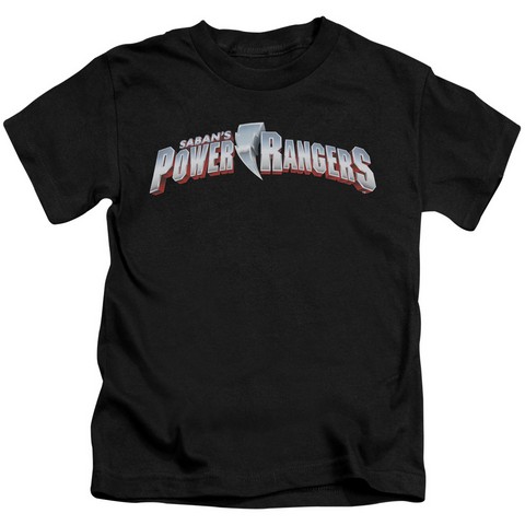 Power Rangers-New Logo Short Sleeve Juvenile 18-1 Tee- Black - Small 4