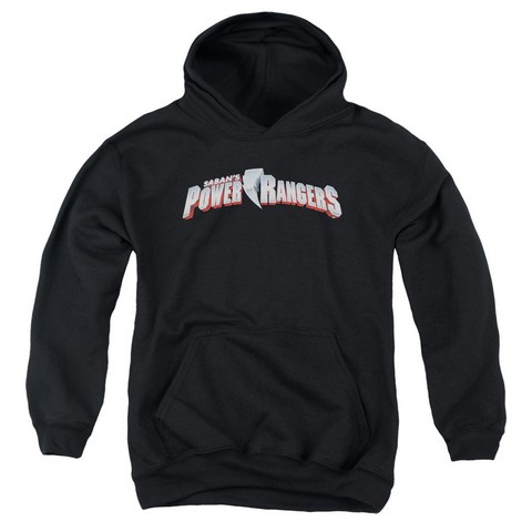 Power Rangers-New Logo Youth Pull-Over Hoodie- Black - XL