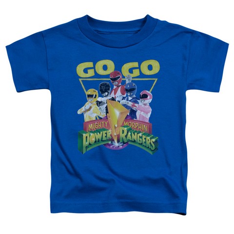 Power Rangers-Go Go Short Sleeve Toddler Tee- Royal Blue - Medium 3T