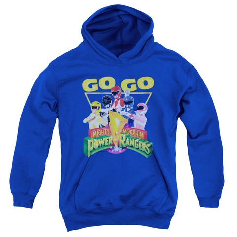 Power Rangers-Go Go Youth Pull-Over Hoodie- Royal Blue - Medium