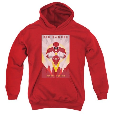 Power Rangers-Red Deco Youth Pull-Over Hoodie- Red - XL