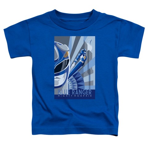Power Rangers-Blue Ranger Deco Short Sleeve Toddler Tee- Royal Blue - Medium 3T