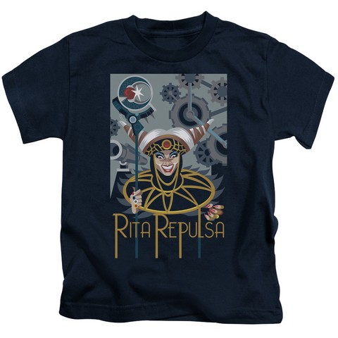 Power Rangers-Rita Deco Short Sleeve Juvenile 18-1 Tee- Navy - Medium 5-6