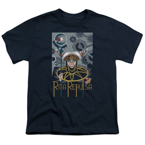 Power Rangers-Rita Deco Short Sleeve Youth 18-1 Tee- Navy - Large