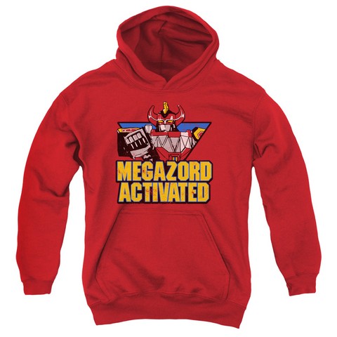 Power Rangers-Megazord Activated Youth Pull-Over Hoodie- Red - Medium
