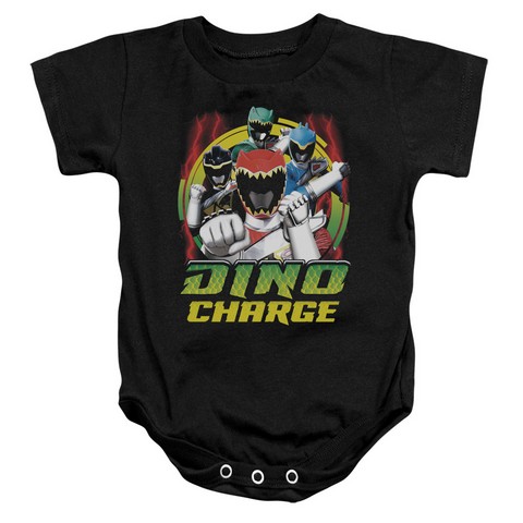 Power Rangers-Dino Lightning Infant Snapsuit- Black - Medium 12 Months