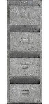 49172 45 x 15 in. Metal Galvanized Wall Pocket