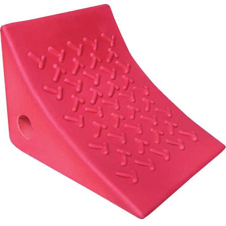 Jumbo Urethane Wheel Chock - Bright Orange - 14.5 x 14.5 x 17 in. - Enhanced Grip