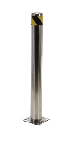 Stainless Steel Pipe Safety Bollard - Silver - 42 x 4.5 in. - Durable Protection
