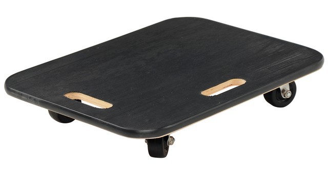 Black Fiber Wood Dolly With Rubber Caster 800lb Capacity 18 x 24