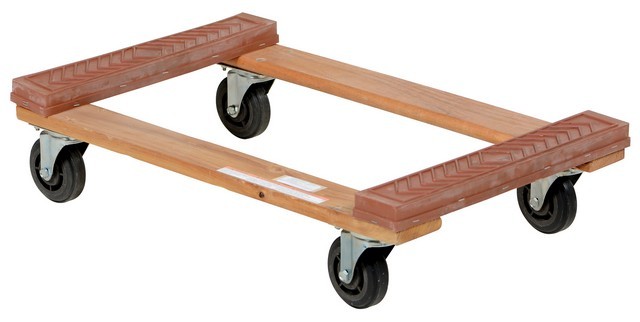 HDOR-1830-12 Hardwood Dolly Rubber Ends- 18 x 30 in. - 1200 lbs