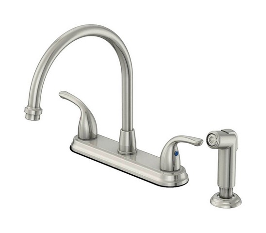 F8FA0001ND-ACA1 Pacifica Series Brushed Nickel Two Handle Kitchen Faucet Side Spray