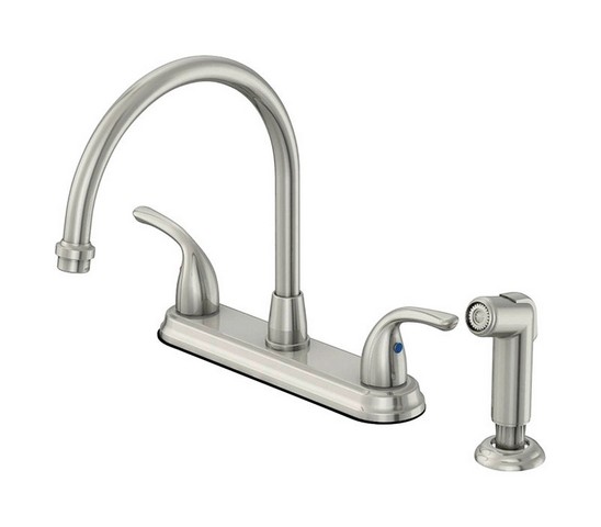 Oakbrook Collection Pacifica Two Handle Chrome Kitchen Faucet Side Sprayer Included
