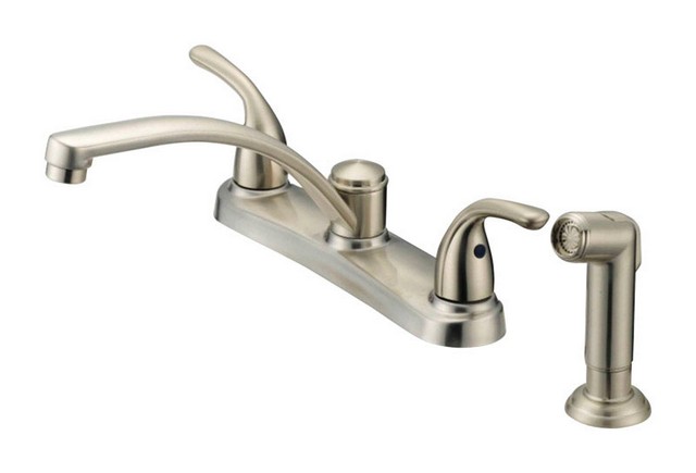 F8F11034ND-ACA1 Coastal Series Brushed Nickel Two Handle Kitchen Faucet Matching Side Spray