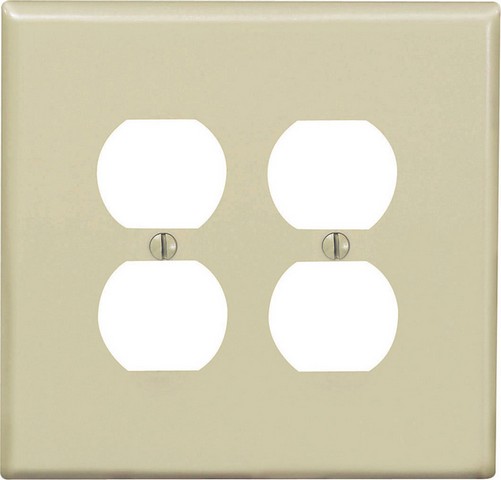 0PJ82-00I 2 Gang Ivory Duplex Receptacle Plate