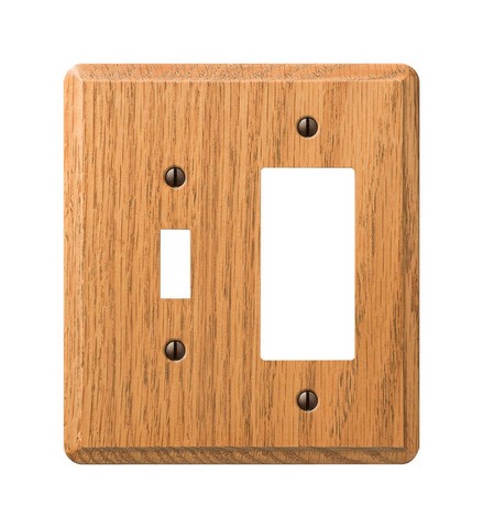 Picture of Amerelle 901TRL 1 Toggle-1 Rocker Combo Light Oak Contemporary Wall Plate