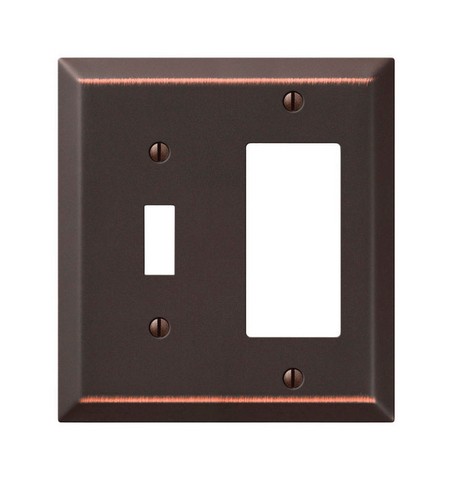Picture of Amerelle 163TRDB 1 Toggle-1 Rocker Combo Aged Bronze Stamped Steel Wall Plate