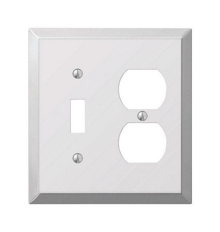 Picture of Amerelle 161TD 1 Toggle-1 Duplex Combo Polished Chrome Stamped Steel Wall Plate
