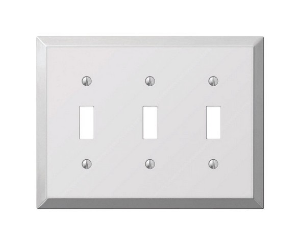 Picture of Amerelle 161TTT 3 Toggle Polished Chrome Wall Plate Stamped Steel
