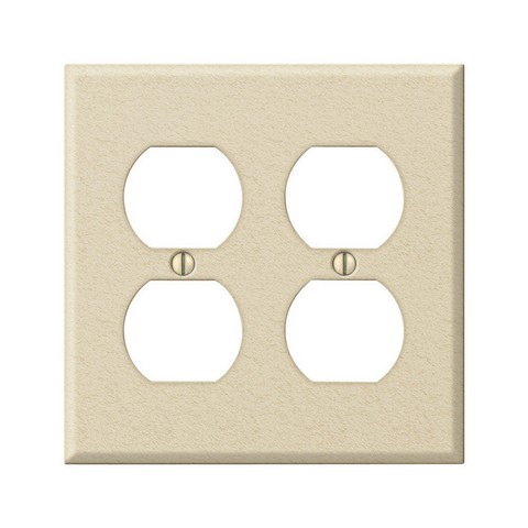 Picture of Amerelle C982DDIV 2 Duplex Pro-Ivory Wrinkle Stamped Steel Wall Plate