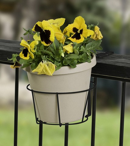 89049 Over the Deck Adjustable Flower Pot Holder in Black