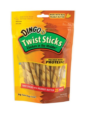 Picture of Dingo DN-15124 25 pack Peanut Butter Twist Sticks - 