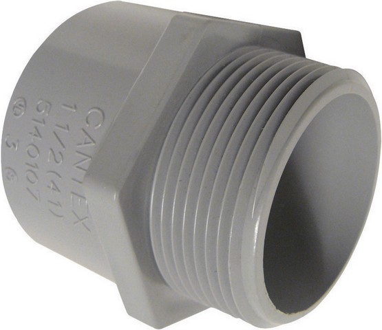 Conduit Fitting Adapter, 1/2 in, Threaded, PVC, Zinc Plated