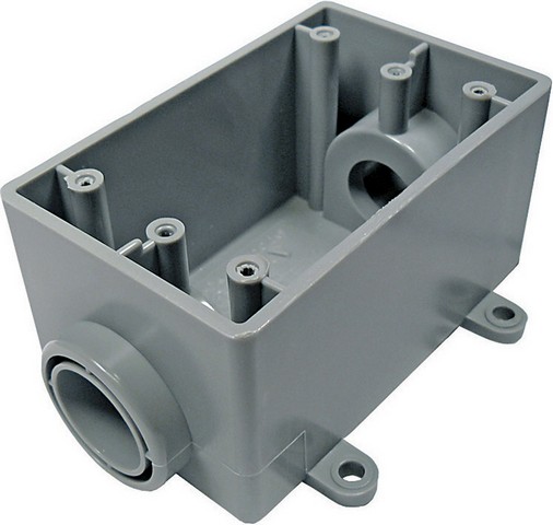 Weatherproof Electrical Box, 21 cu in, FSC Box Type, 1 Gang, PVC, Rectangular Shape