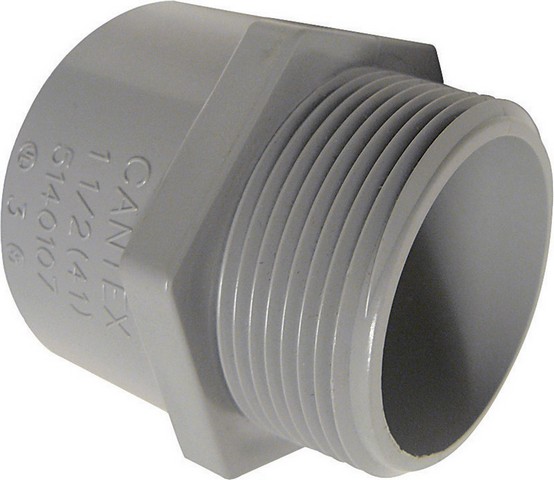 Conduit Fitting Adapter, 1 in, Threaded, PVC, PVC Coated
