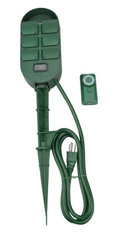 Picture of Coleman Cable 59785 6 Outlet Power Stake Built in Timer & Remote