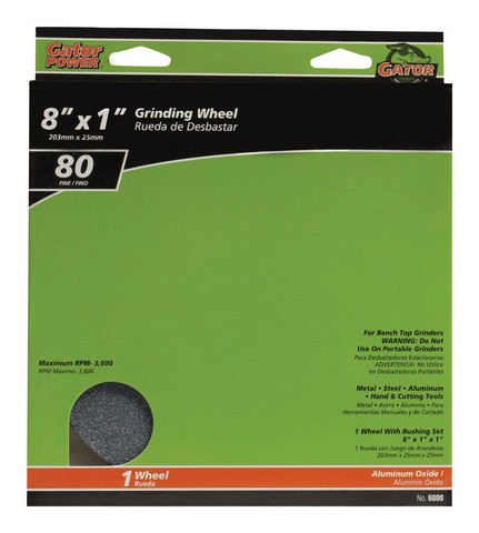 Gatorgrit 6000 8 x 1 x 1 in. Aluminum Oxide Grinding Wheel